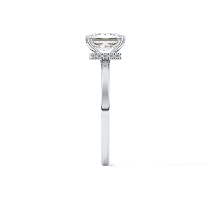 Radiant Cut 1.21 Carat Moissanite Ring – Hidden Halo Setting in Gold