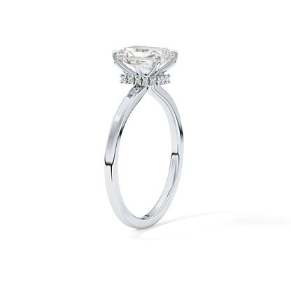 Radiant Cut 1.21 Carat Moissanite Ring – Hidden Halo Setting in Gold