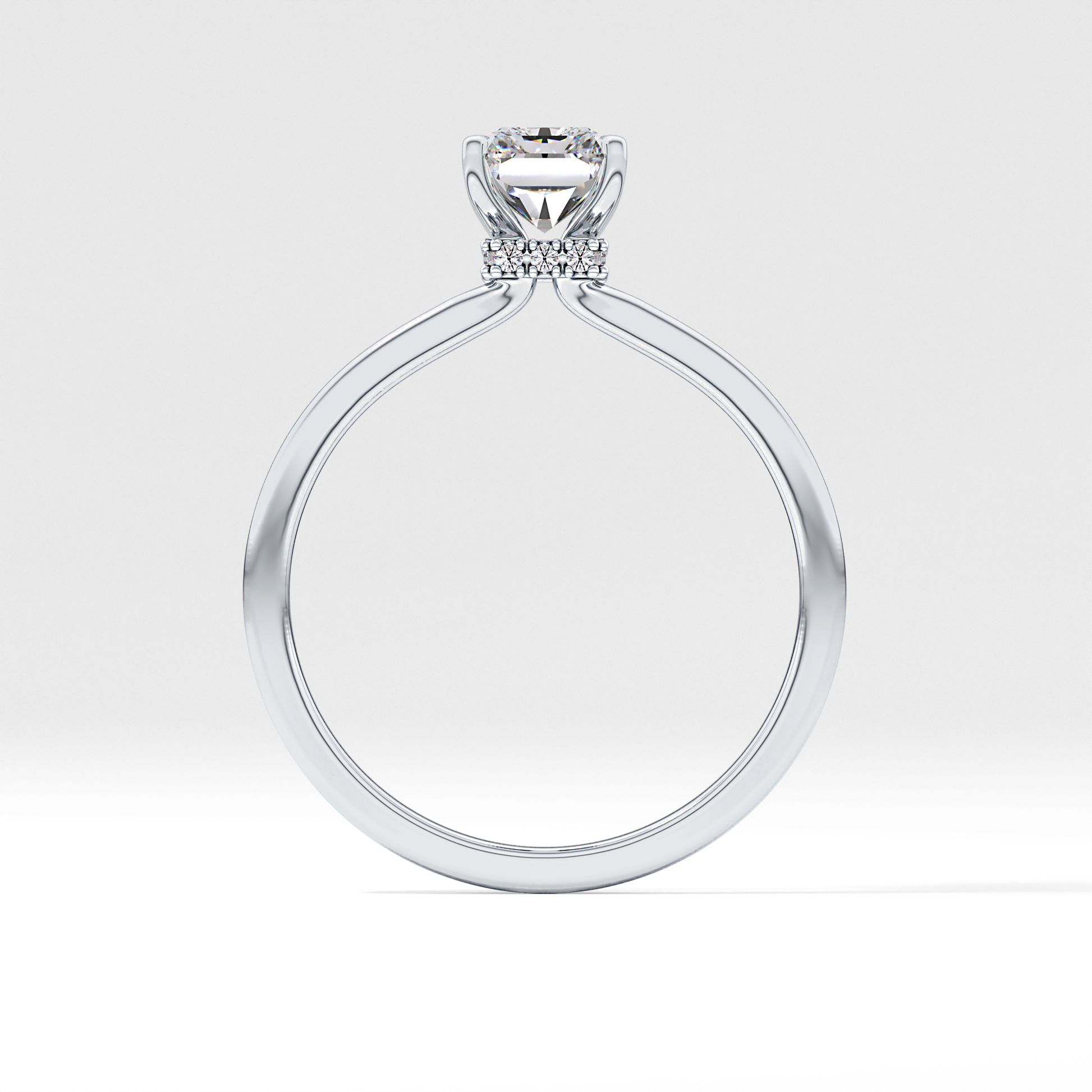 Radiant Cut 1.21 Carat Moissanite Ring – Hidden Halo Setting in Gold