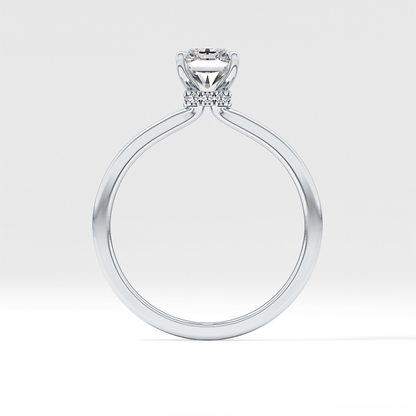 Radiant Cut 1.21 Carat Moissanite Ring – Hidden Halo Setting in Gold