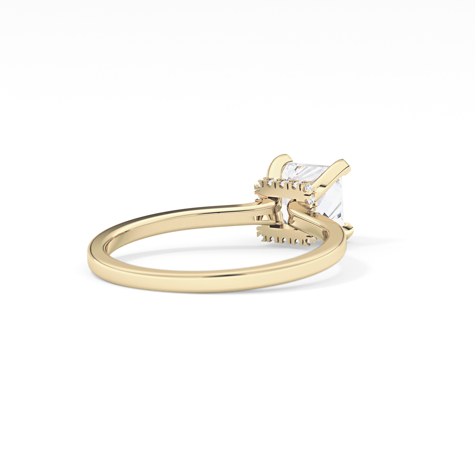 Princess Cut 1.04 Carat Moissanite Ring – Hidden Halo Setting in Gold