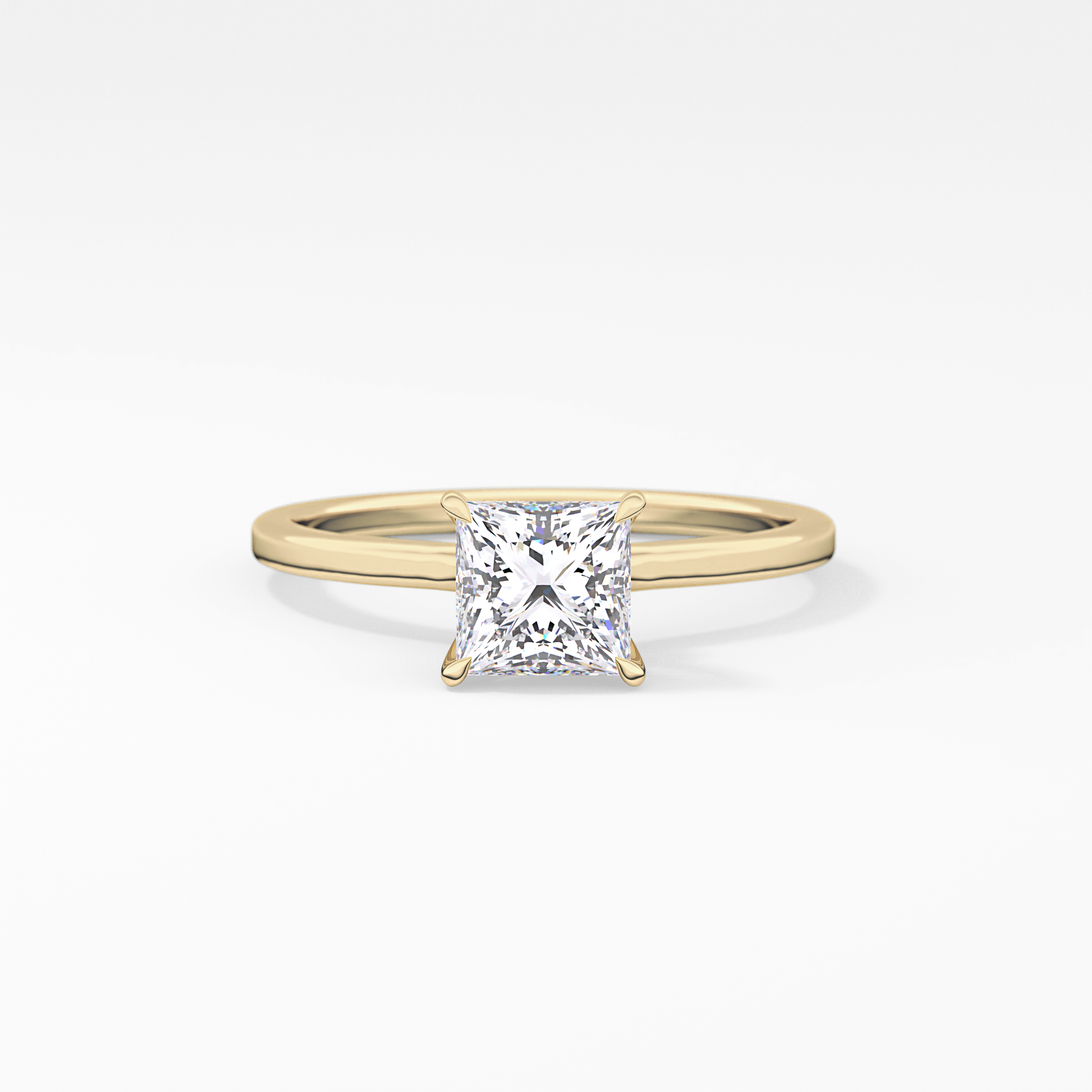 Princess Cut 1.04 Carat Moissanite Ring – Hidden Halo Setting in Gold
