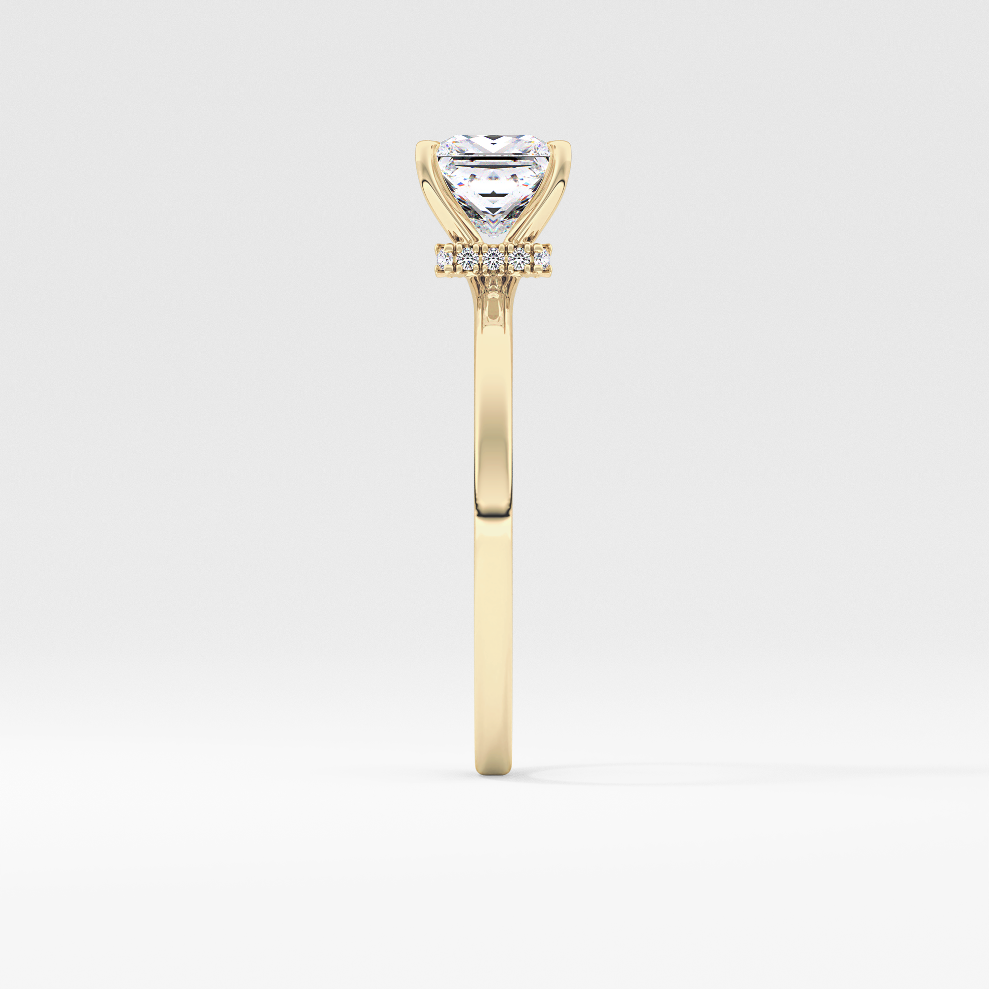 Princess Cut 1.04 Carat Moissanite Ring – Hidden Halo Setting in Gold