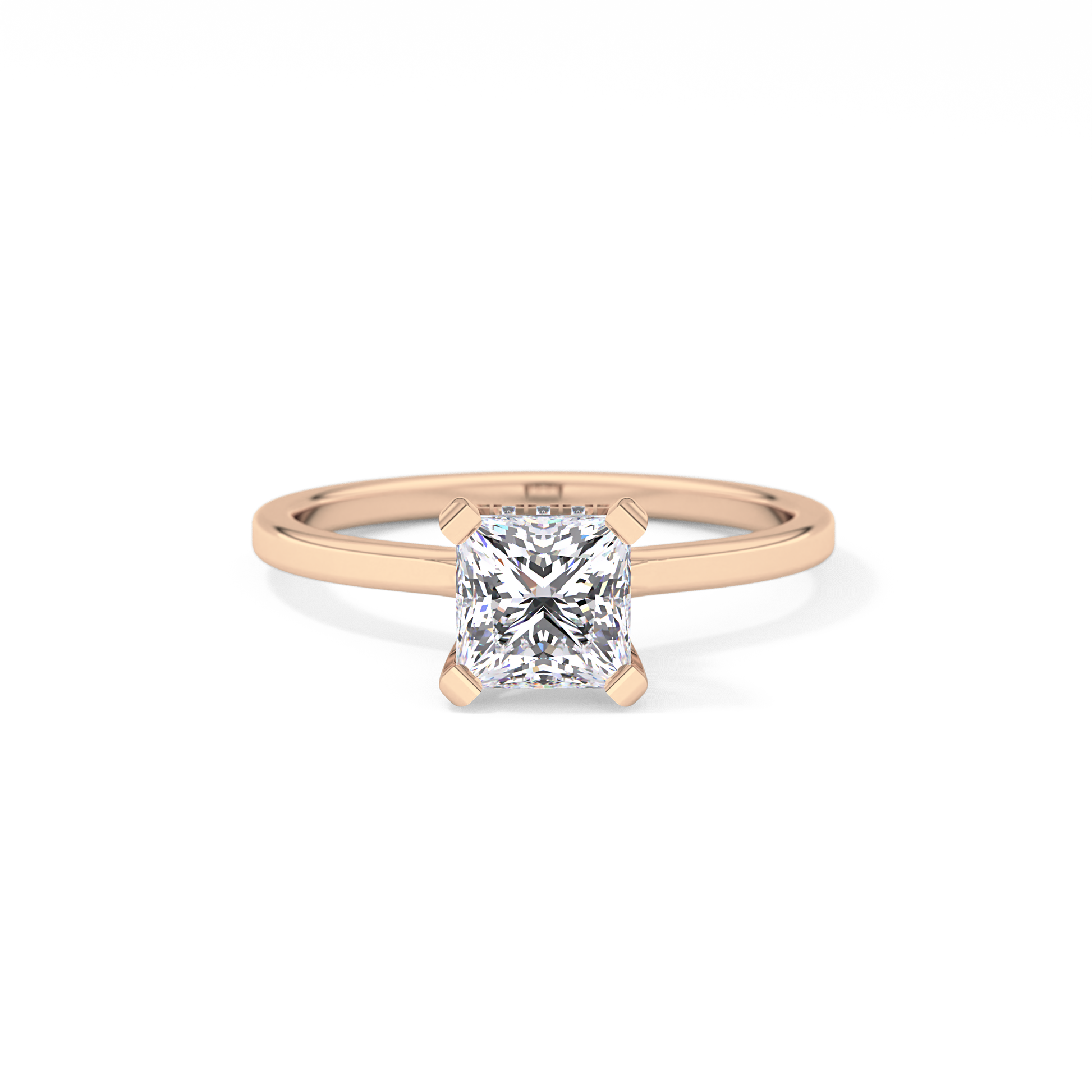 Princess Cut 1.04 Carat Moissanite Ring – Hidden Halo Setting in Gold