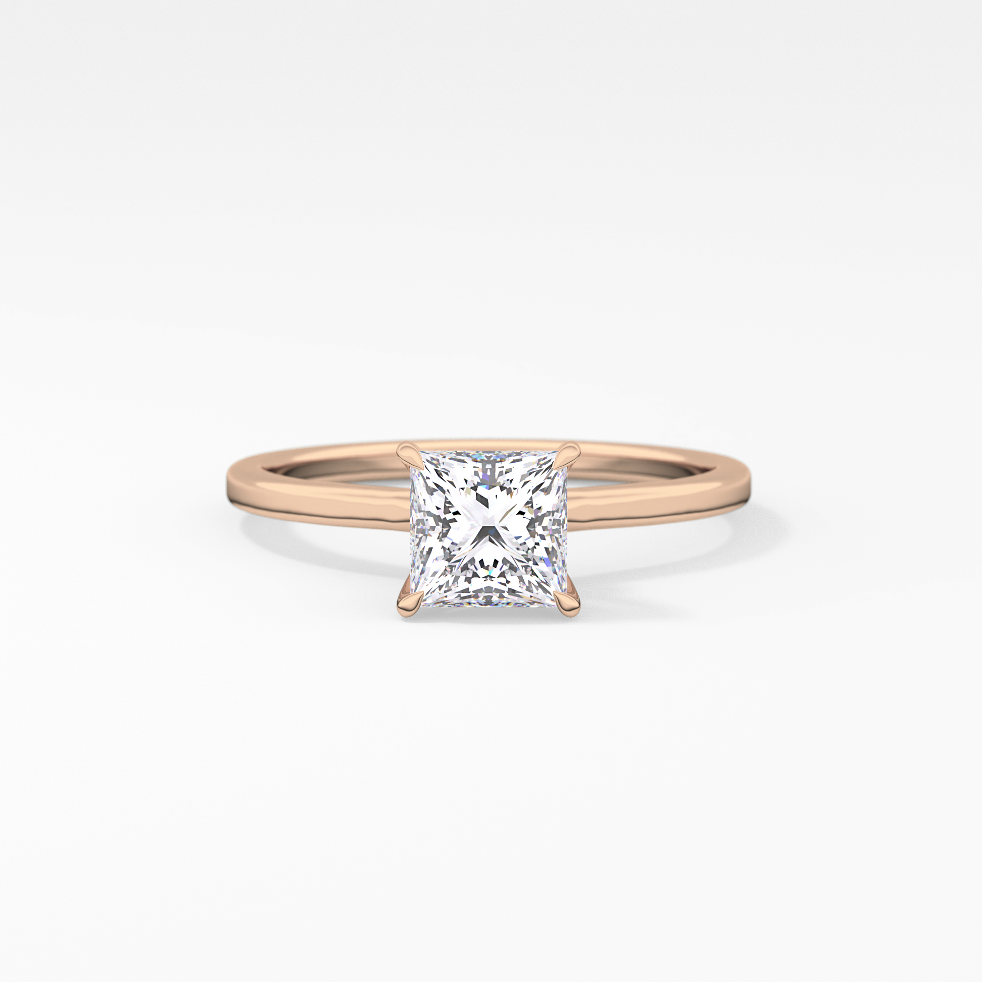Princess Cut 1.04 Carat Moissanite Ring – Hidden Halo Setting in Gold
