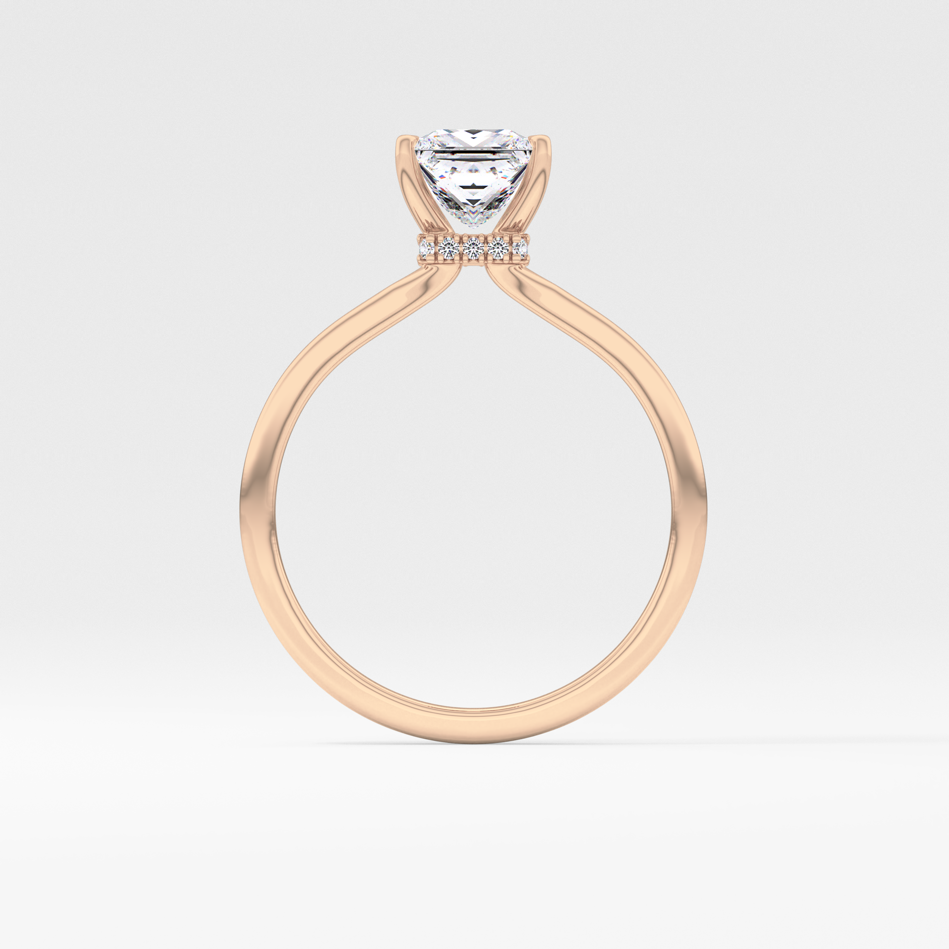 Princess Cut 1.04 Carat Moissanite Ring – Hidden Halo Setting in Gold