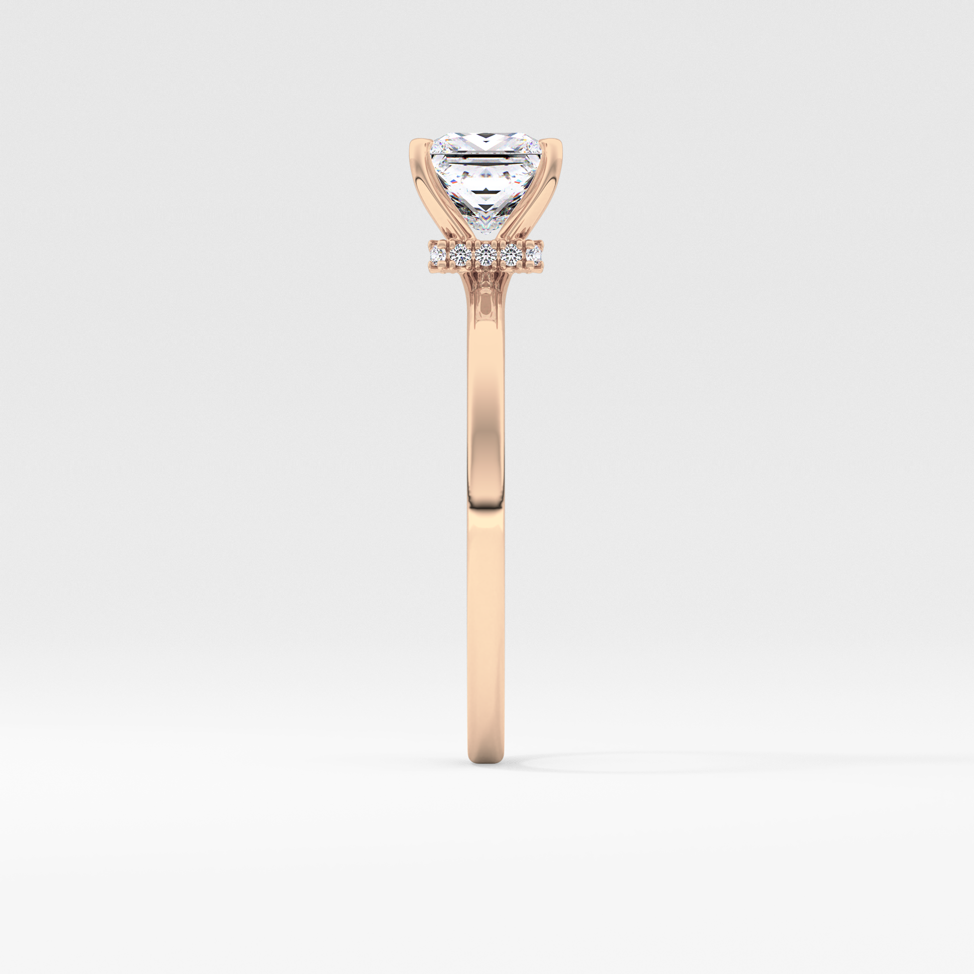 Princess Cut 1.04 Carat Moissanite Ring – Hidden Halo Setting in Gold