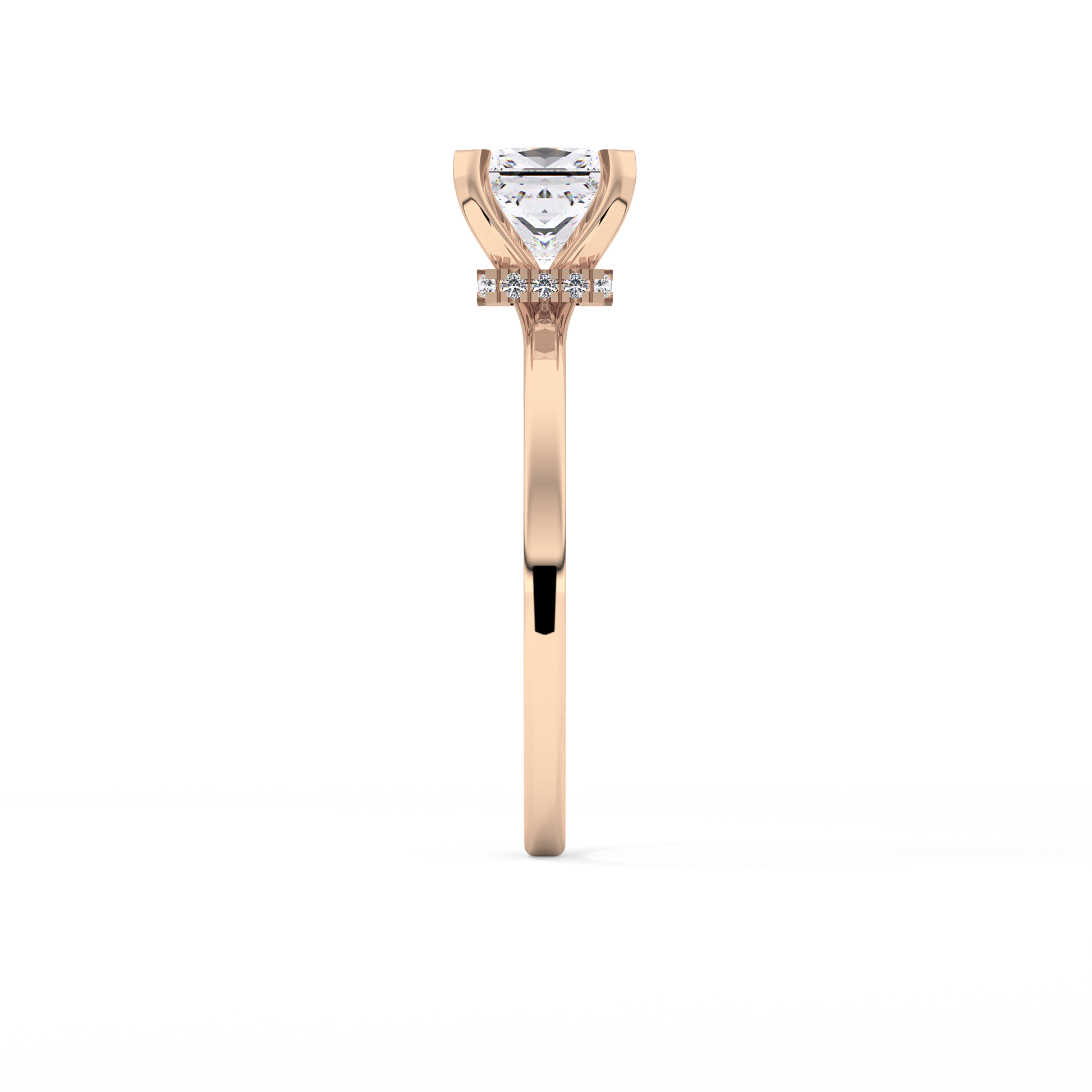 Princess Cut 1.04 Carat Moissanite Ring – Hidden Halo Setting in Gold