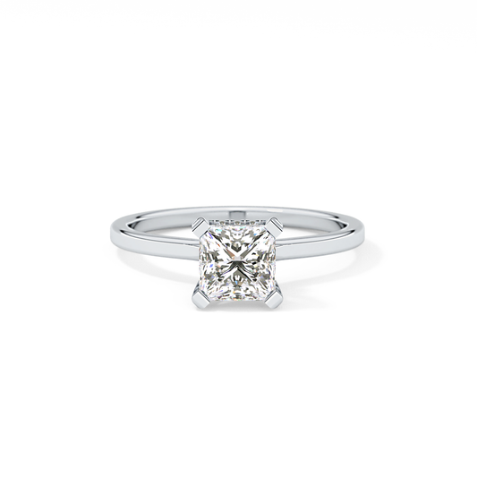 Princess Cut 1.04 Carat Moissanite Ring – Hidden Halo Setting in Gold