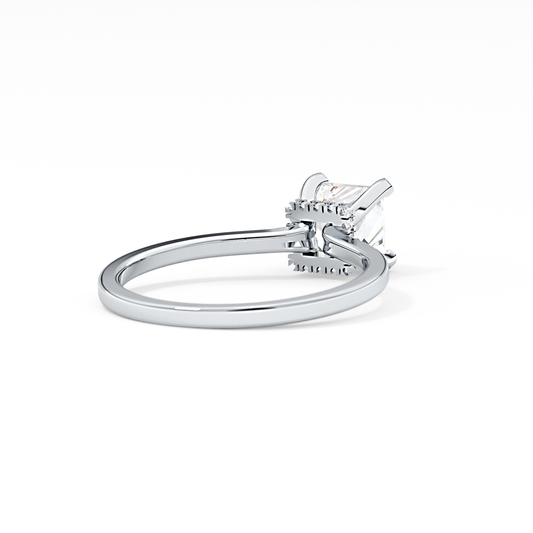 Princess Cut 1.04 Carat Moissanite Ring – Hidden Halo Setting in Gold