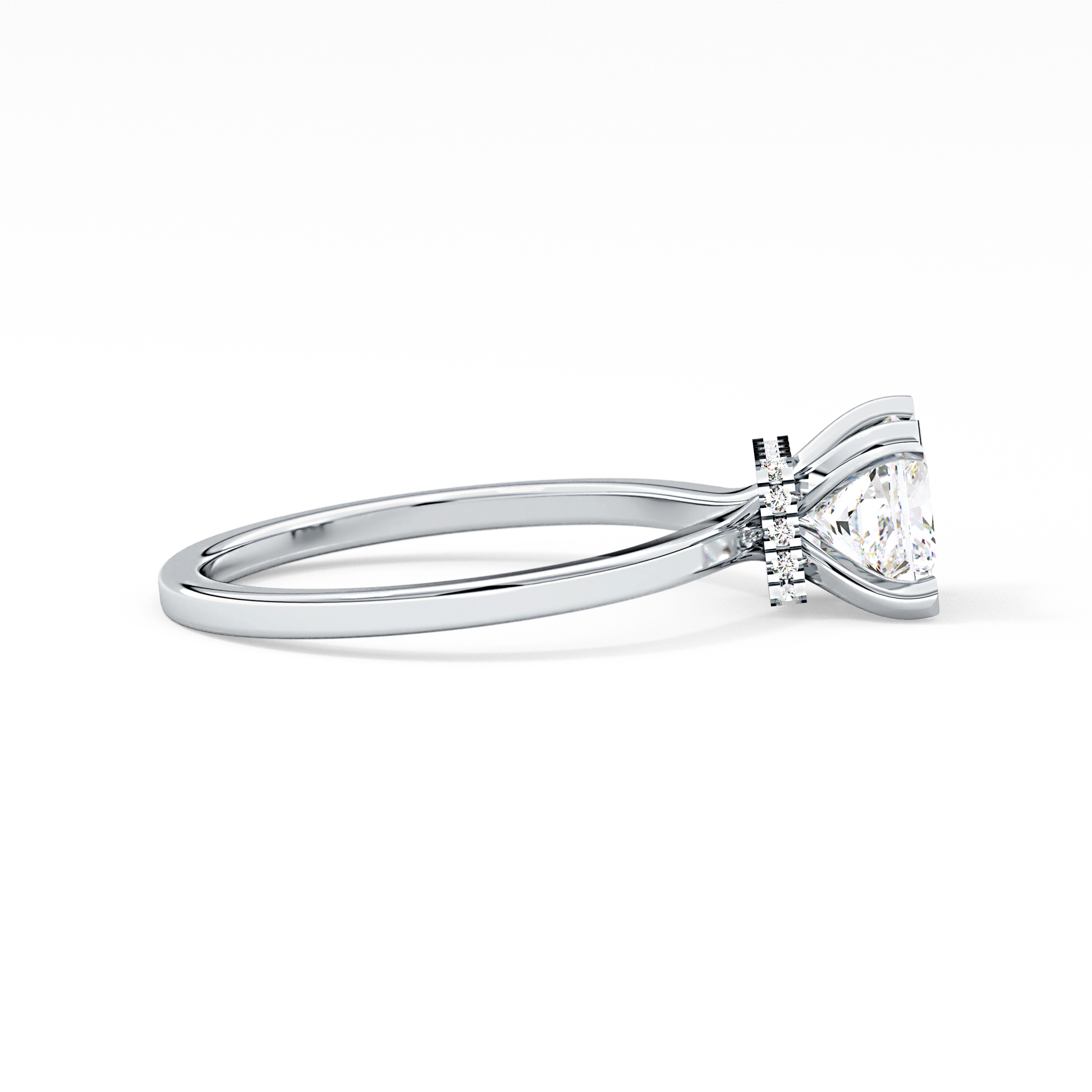 Princess Cut 1.04 Carat Moissanite Ring – Hidden Halo Setting in Gold