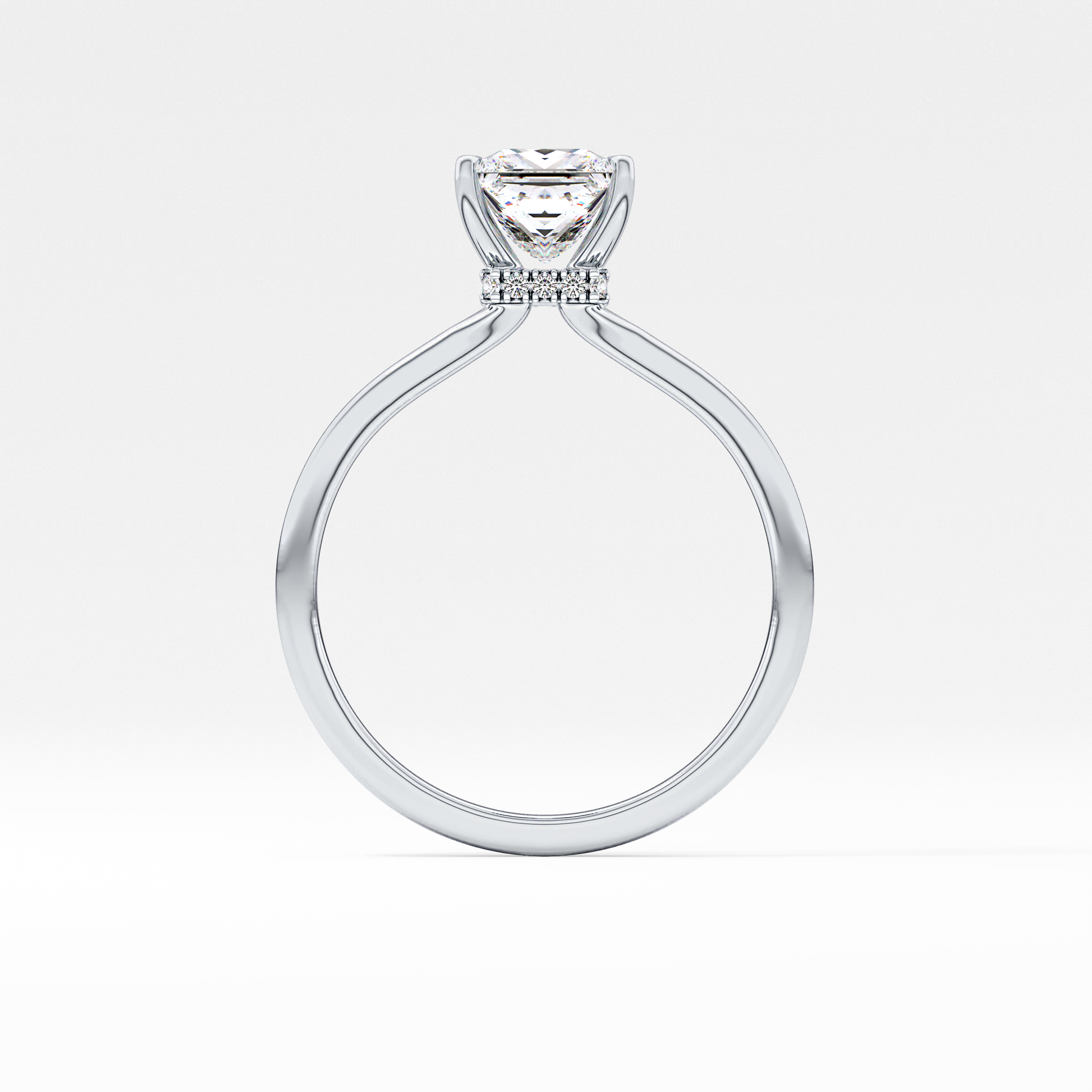 Princess Cut 1.04 Carat Moissanite Ring – Hidden Halo Setting in Gold