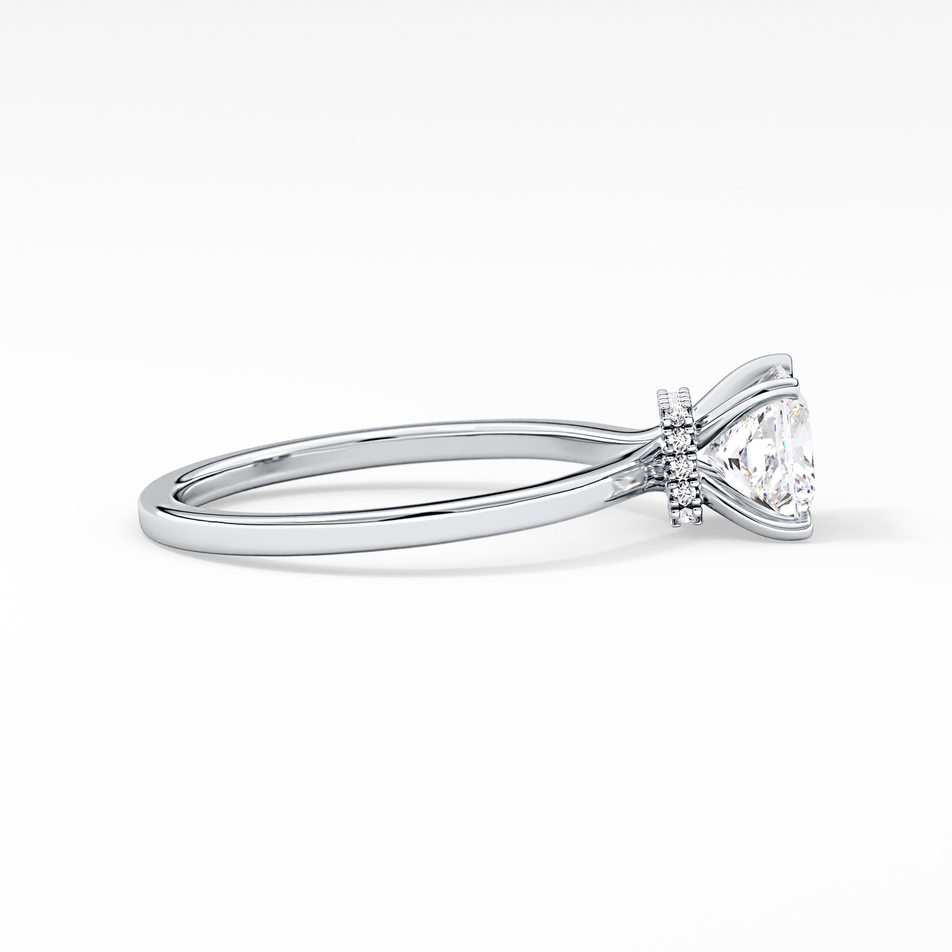Princess Cut 1.04 Carat Moissanite Ring – Hidden Halo Setting in Gold