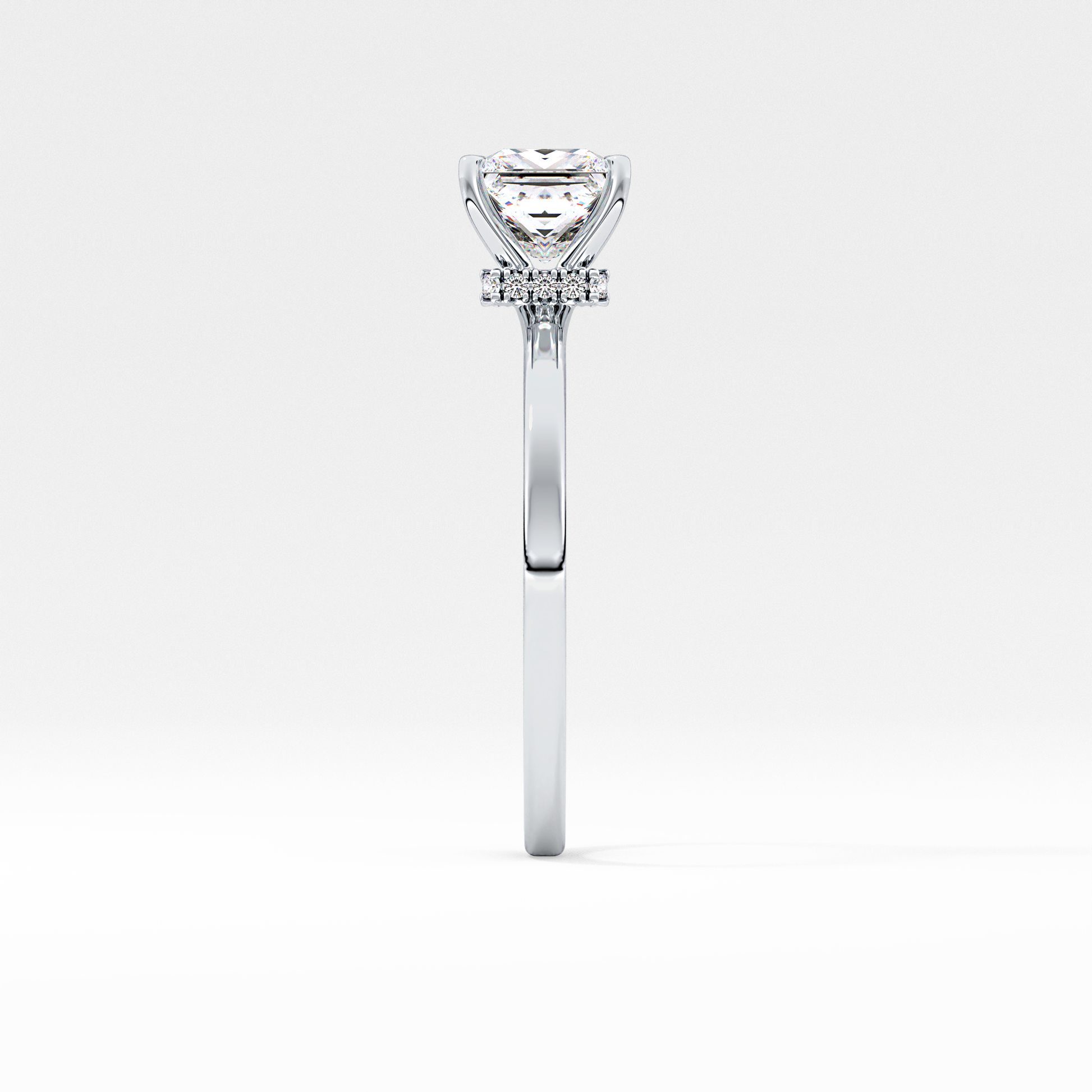 Princess Cut 1.04 Carat Moissanite Ring – Hidden Halo Setting in Gold
