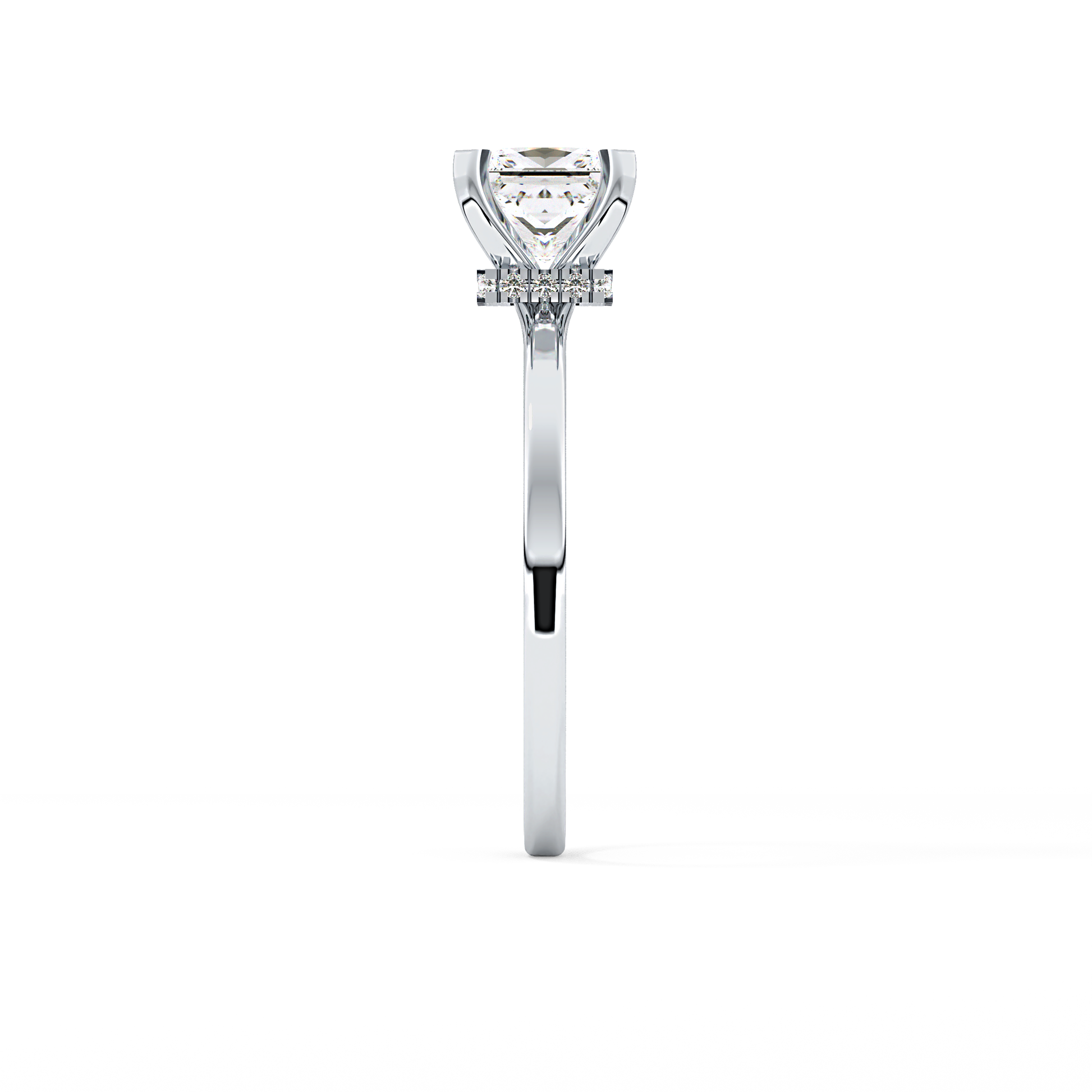 Princess Cut 1.04 Carat Moissanite Ring – Hidden Halo Setting in Gold