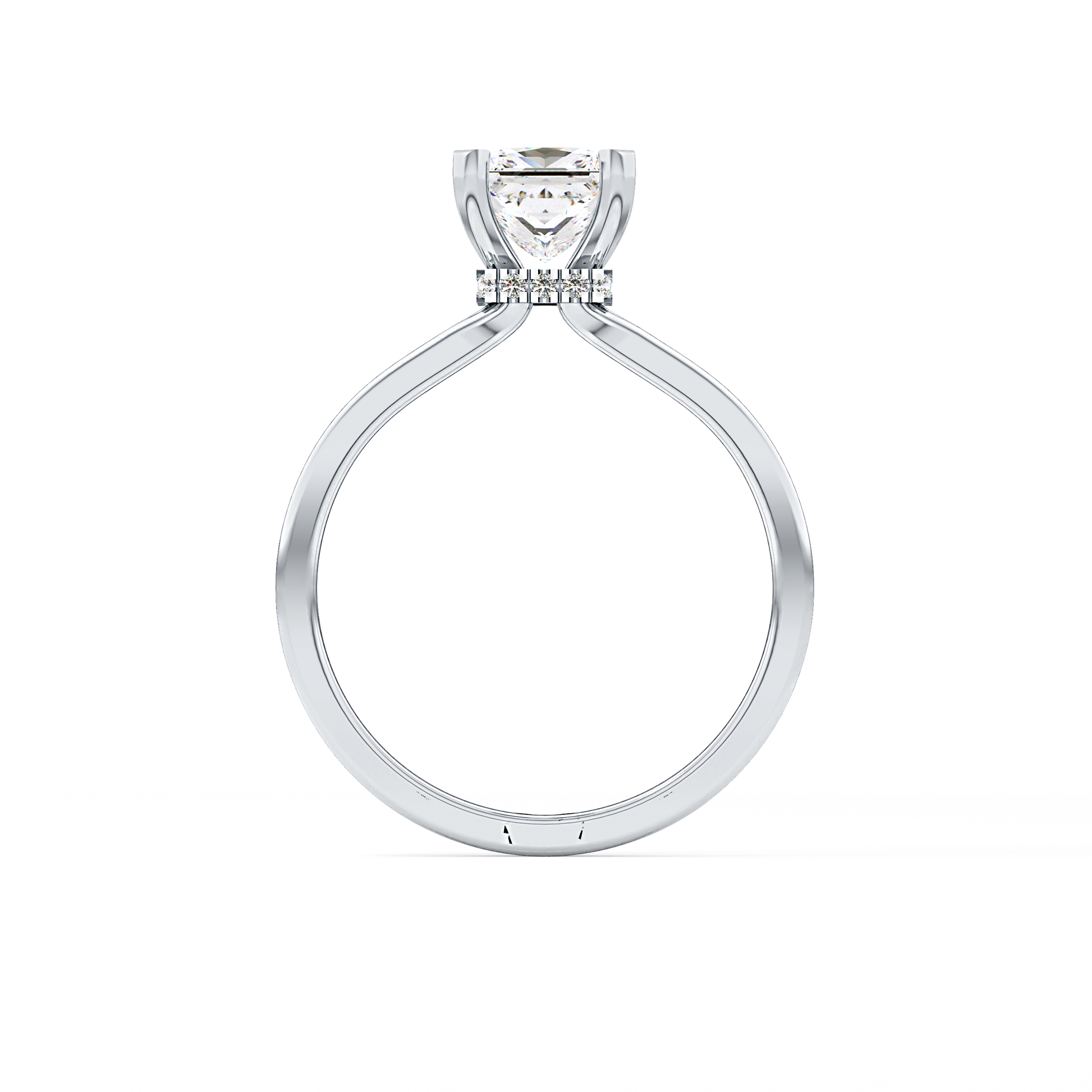 Princess Cut 1.04 Carat Moissanite Ring – Hidden Halo Setting in Gold