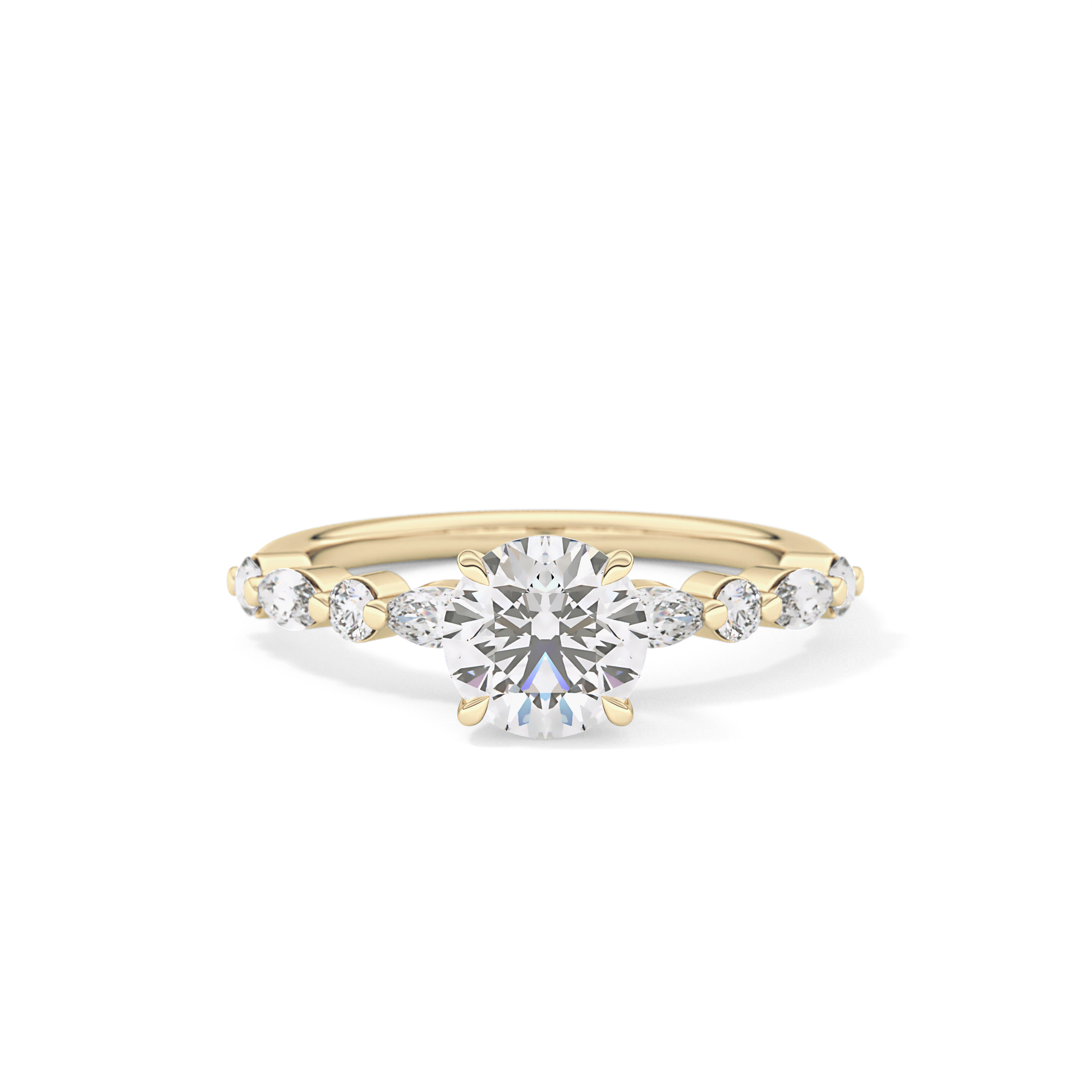Round Cut 1.15 Carat Moissanite Ring – Pave Setting in Gold