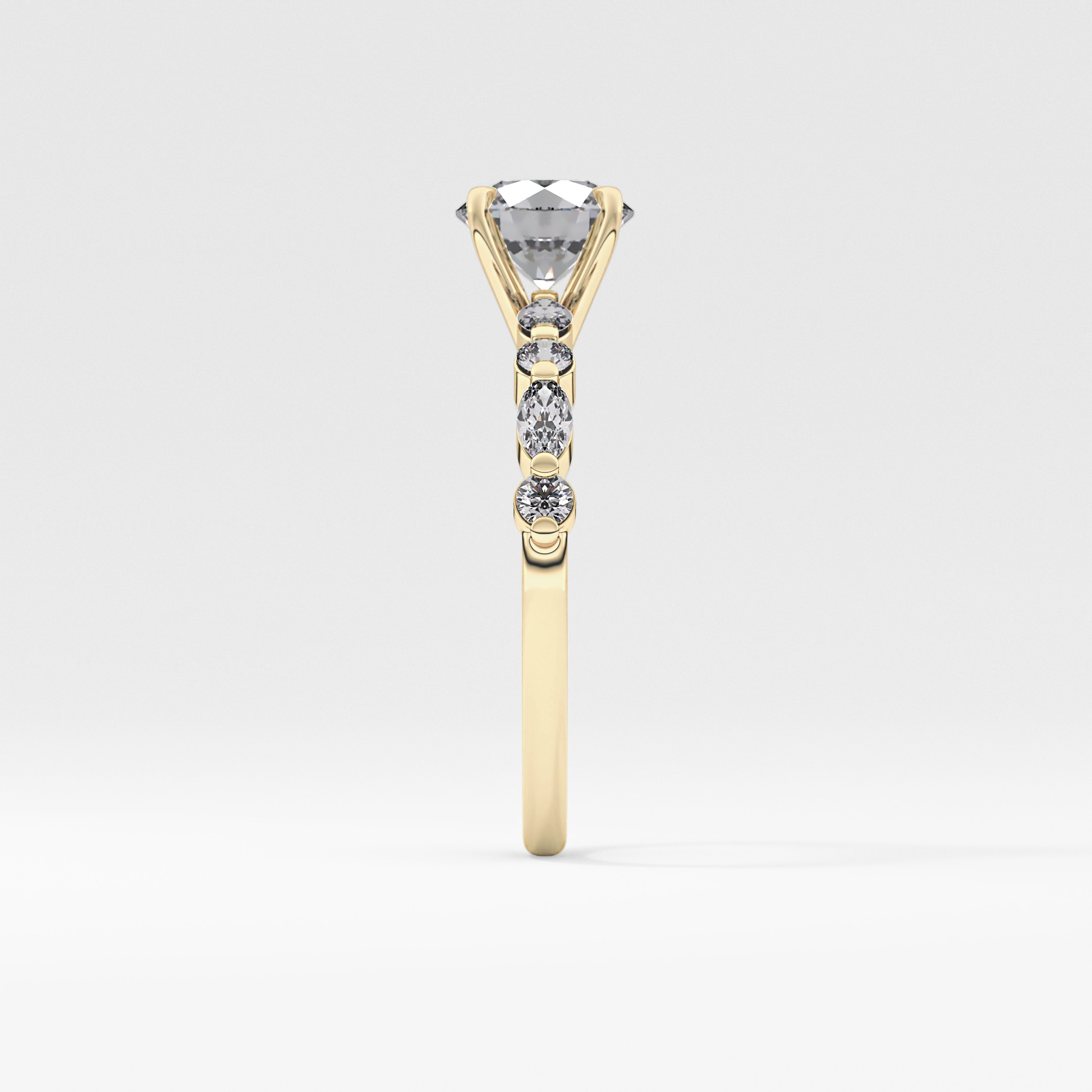 Round Cut 1.15 Carat Moissanite Ring – Pave Setting in Gold
