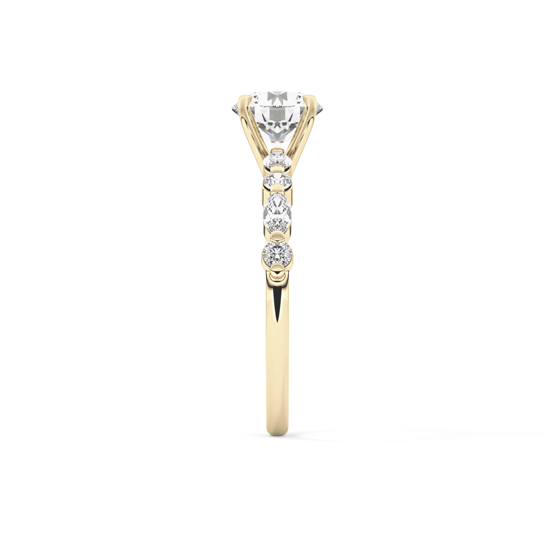 Round Cut 1.15 Carat Moissanite Ring – Pave Setting in Gold