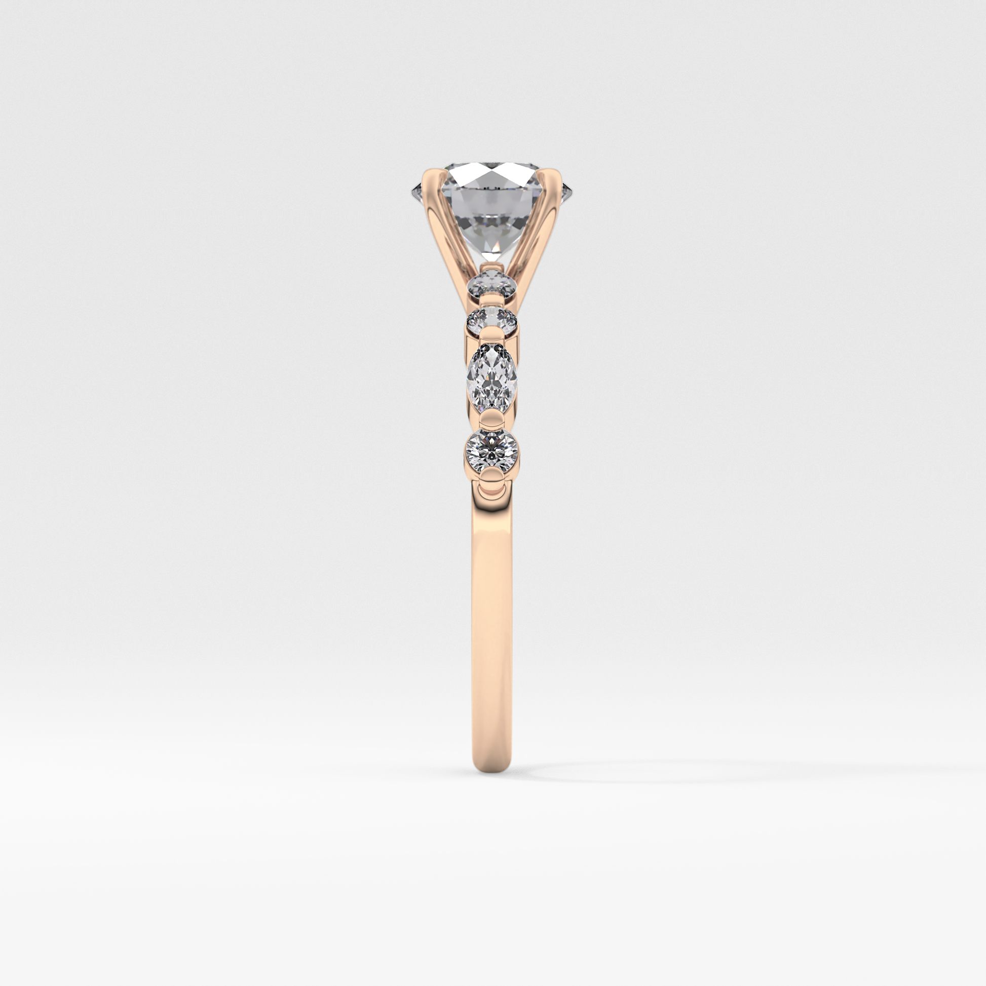 Round Cut 1.15 Carat Moissanite Ring – Pave Setting in Gold