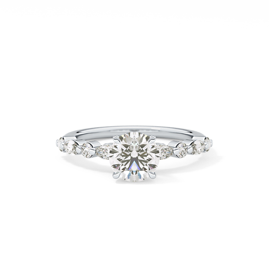 Round Cut 1.15 Carat Moissanite Ring – Pave Setting in Gold