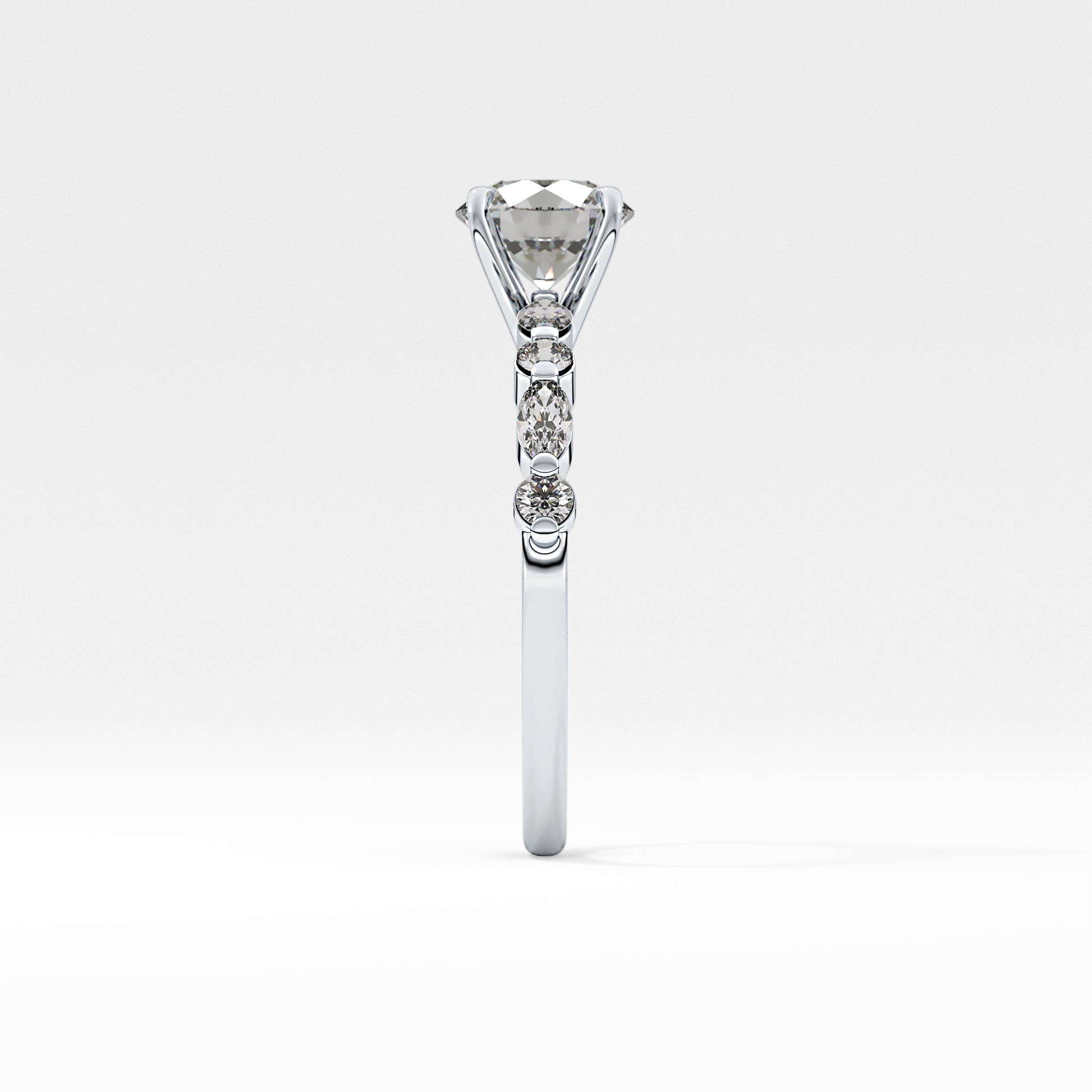 Round Cut 1.15 Carat Moissanite Ring – Pave Setting in Gold