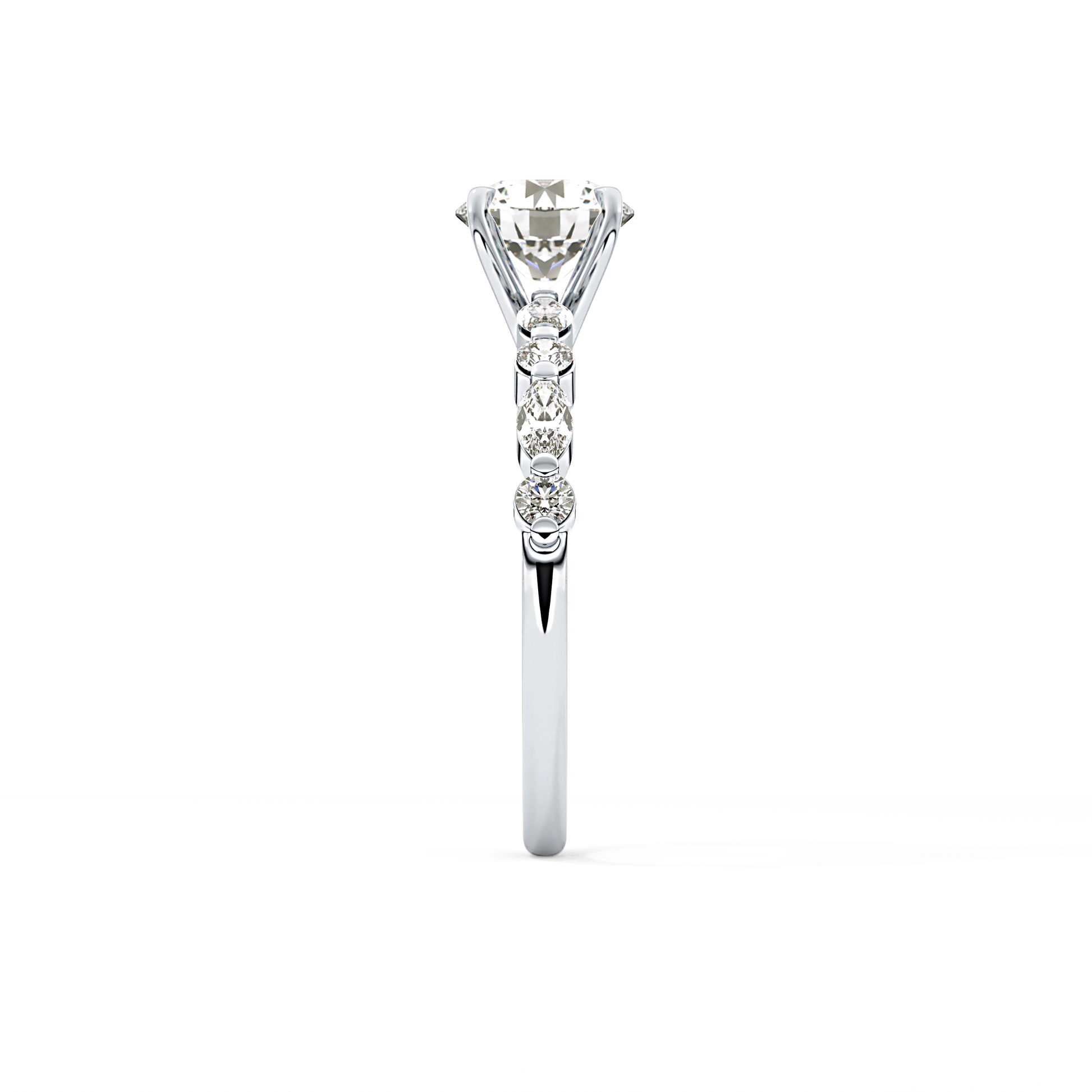 Round Cut 1.15 Carat Moissanite Ring – Pave Setting in Gold