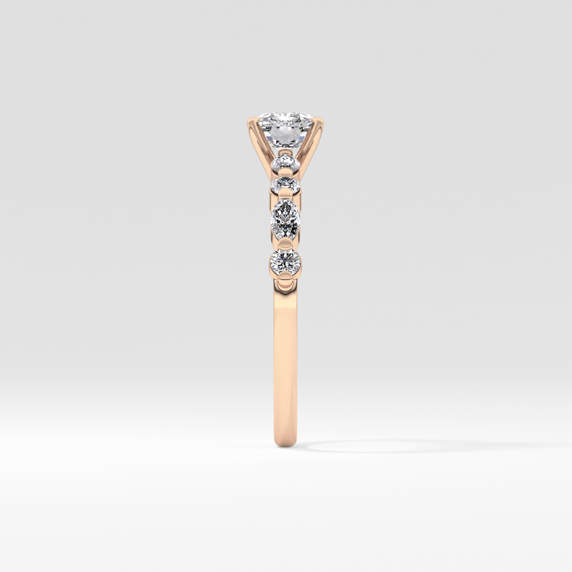 Cushion Cut 0.87 Carat Moissanite Ring – Pave Setting in Gold