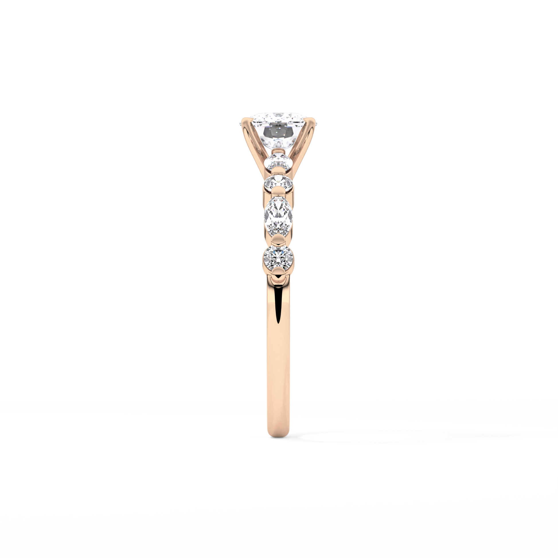Cushion Cut 0.87 Carat Moissanite Ring – Pave Setting in Gold