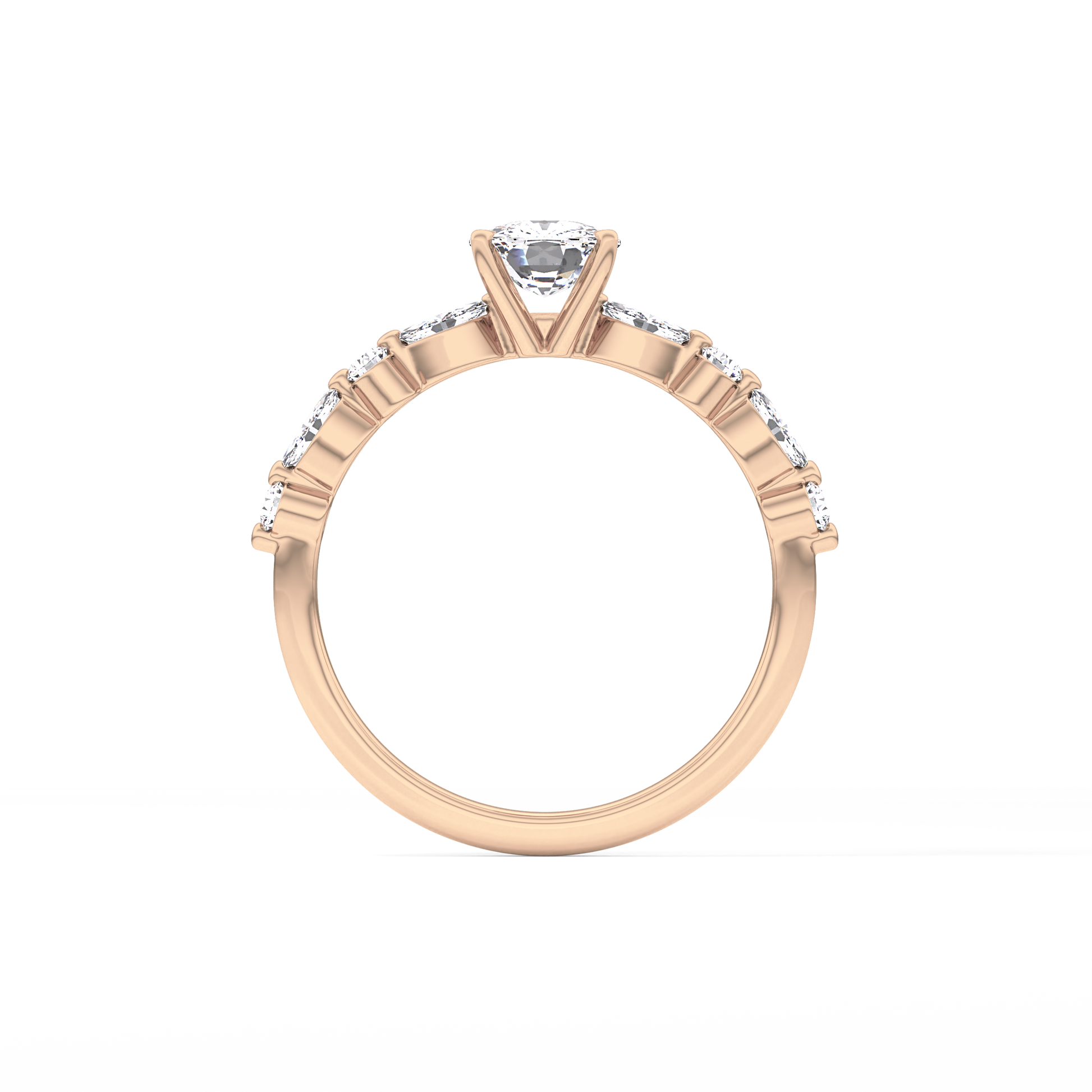 Cushion Cut 0.87 Carat Moissanite Ring – Pave Setting in Gold