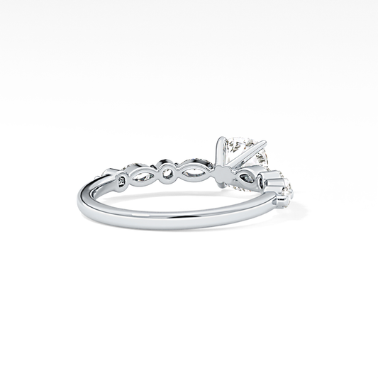 Cushion Cut 0.87 Carat Moissanite Ring – Pave Setting in Gold