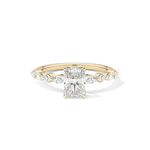 Radiant Cut 1.21 Carat Moissanite Ring – Pave Setting in Gold
