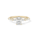 Radiant Cut 1.21 Carat Moissanite Ring – Pave Setting in Gold