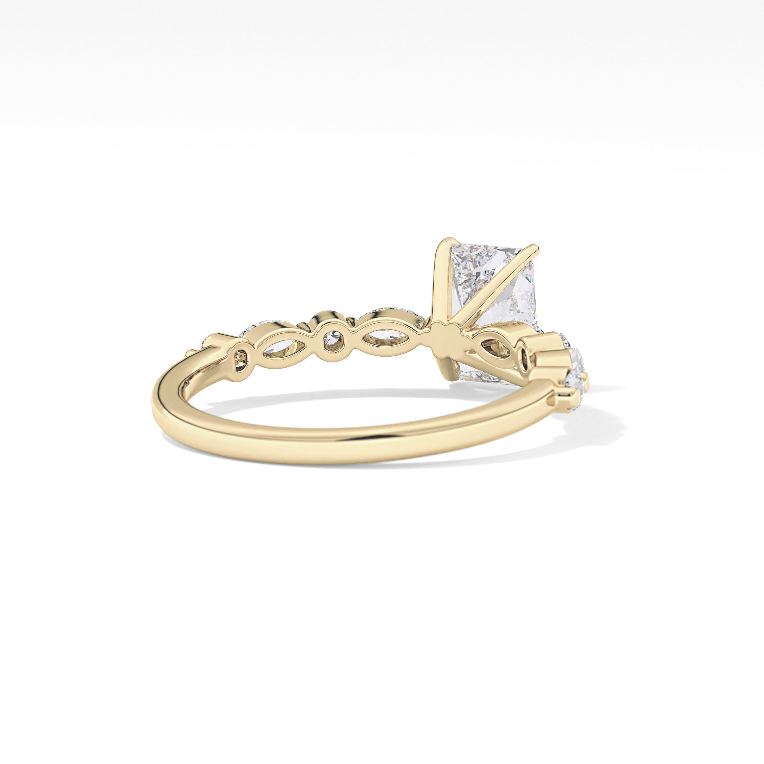 Radiant Cut 1.21 Carat Moissanite Ring – Pave Setting in Gold