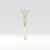 Radiant Cut 1.21 Carat Moissanite Ring – Pave Setting in Gold