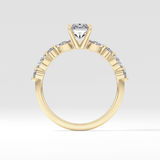 Radiant Cut 1.21 Carat Moissanite Ring – Pave Setting in Gold