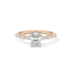 Radiant Cut 1.21 Carat Moissanite Ring – Pave Setting in Gold