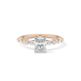 Radiant Cut 1.21 Carat Moissanite Ring – Pave Setting in Gold