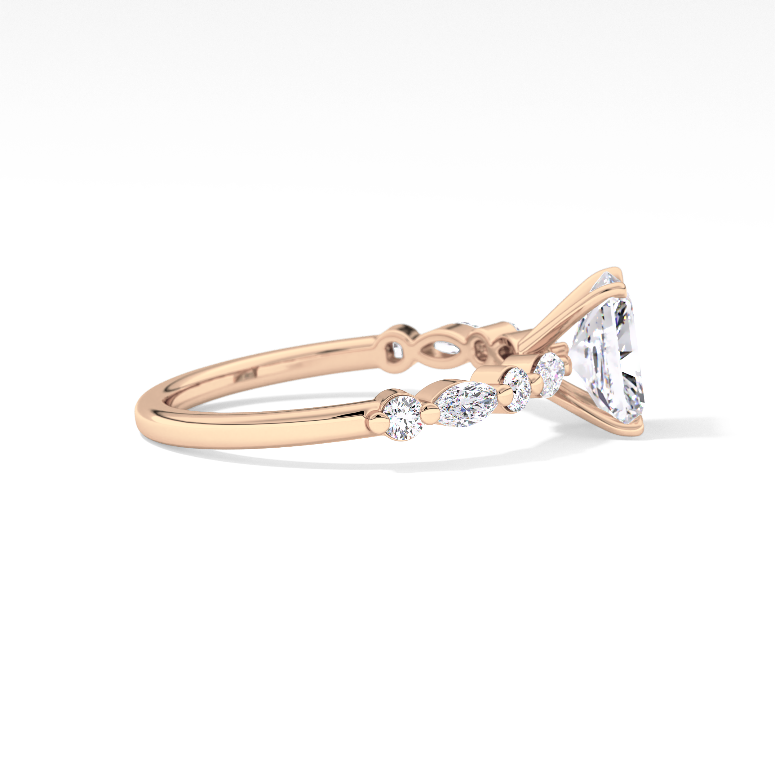 Radiant Cut 1.21 Carat Moissanite Ring – Pave Setting in Gold
