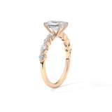Radiant Cut 1.21 Carat Moissanite Ring – Pave Setting in Gold