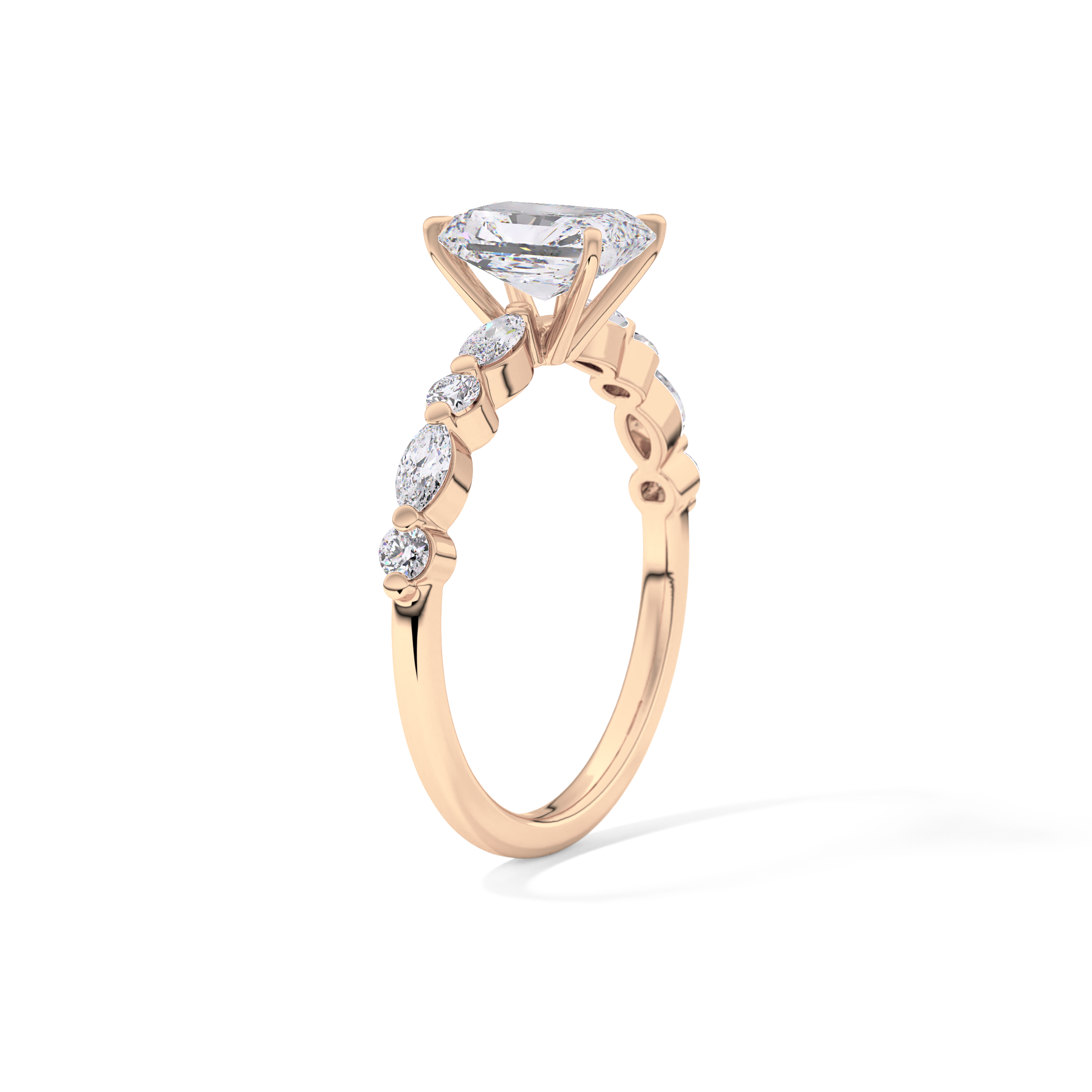 Radiant Cut 1.21 Carat Moissanite Ring – Pave Setting in Gold