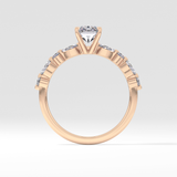 Radiant Cut 1.21 Carat Moissanite Ring – Pave Setting in Gold