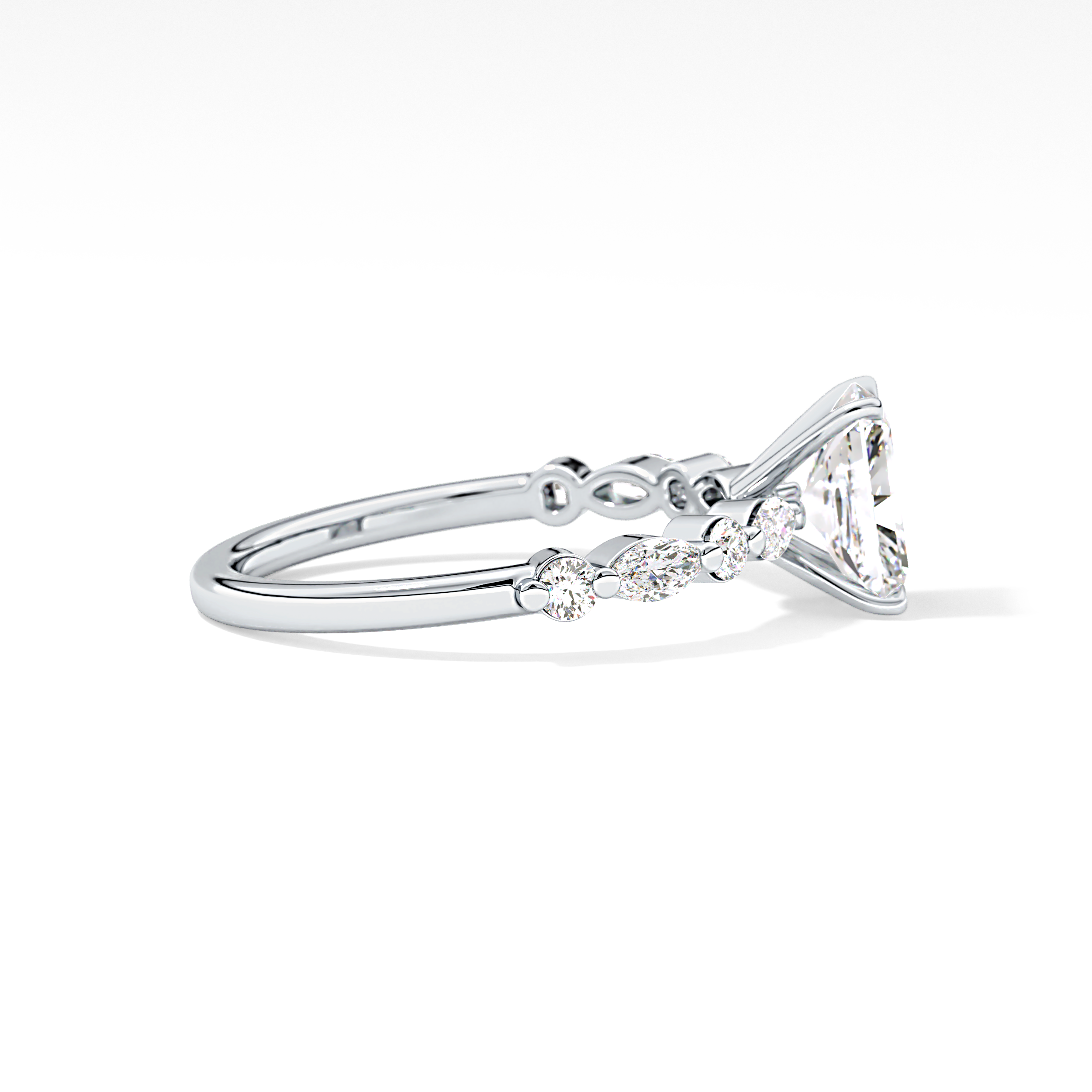 Radiant Cut 1.21 Carat Moissanite Ring – Pave Setting in Gold