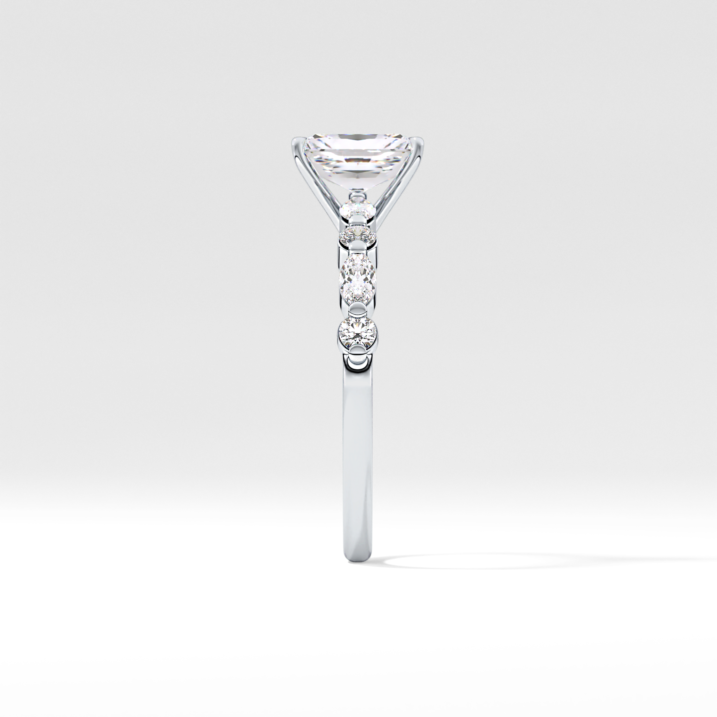 Radiant Cut 1.21 Carat Moissanite Ring – Pave Setting in Gold