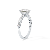 Radiant Cut 1.21 Carat Moissanite Ring – Pave Setting in Gold