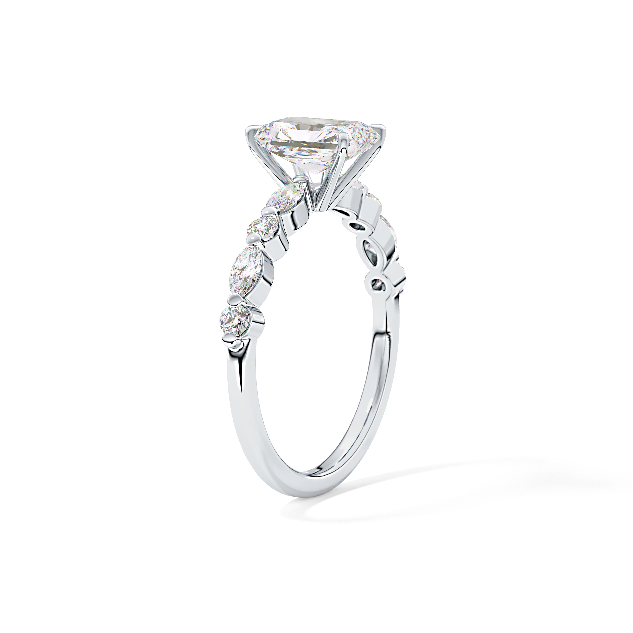 Radiant Cut 1.21 Carat Moissanite Ring – Pave Setting in Gold