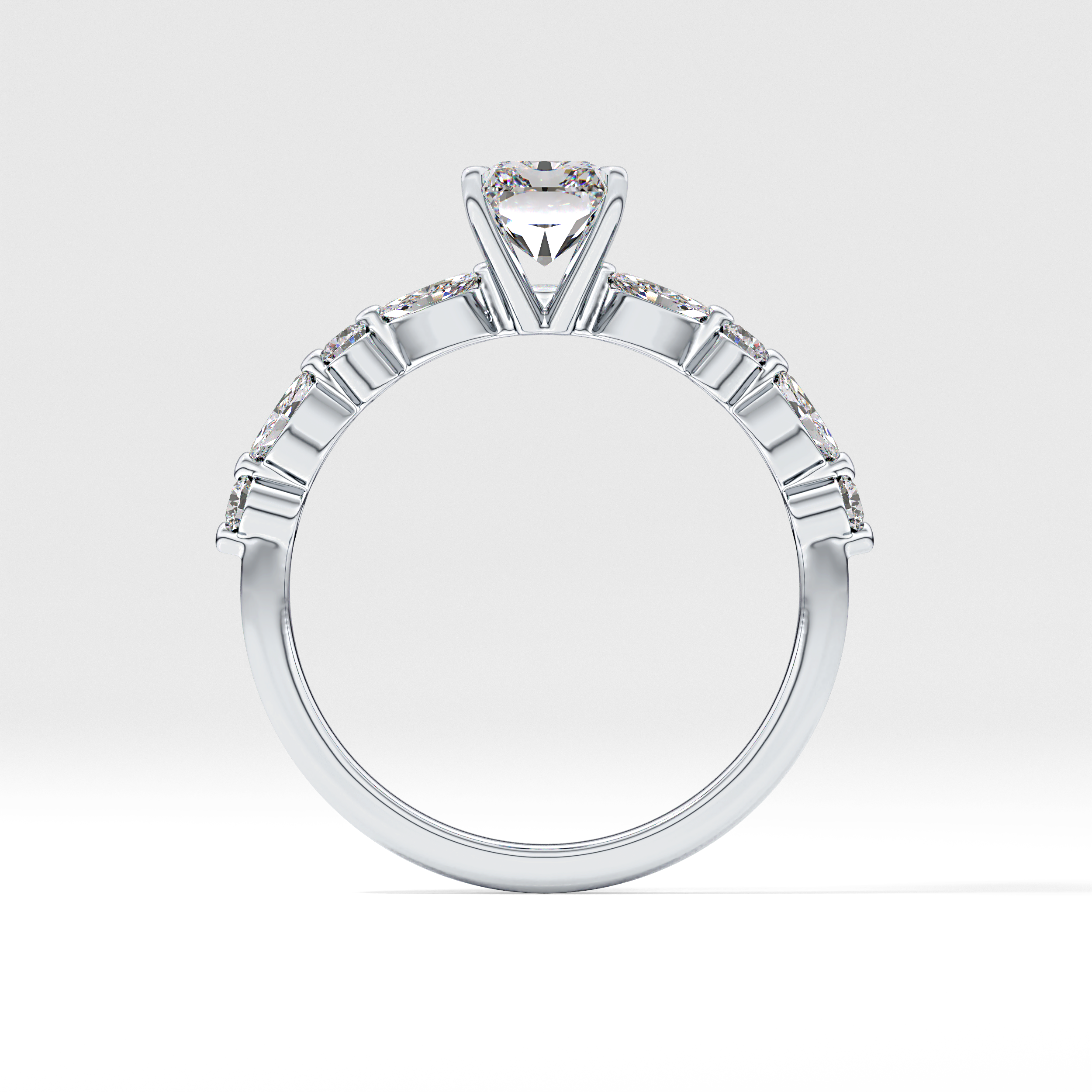 Radiant Cut 1.21 Carat Moissanite Ring – Pave Setting in Gold