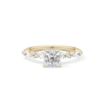 Princess Cut 1.04 Carat Moissanite Ring – Pave Setting in Gold