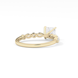 Princess Cut 1.04 Carat Moissanite Ring – Pave Setting in Gold