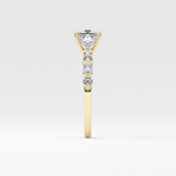 Princess Cut 1.04 Carat Moissanite Ring – Pave Setting in Gold